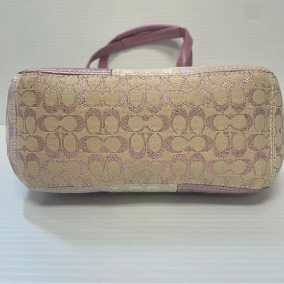 Coach Lavender and Cream Signature Patchwork Small Tote - Picture 5 of 10